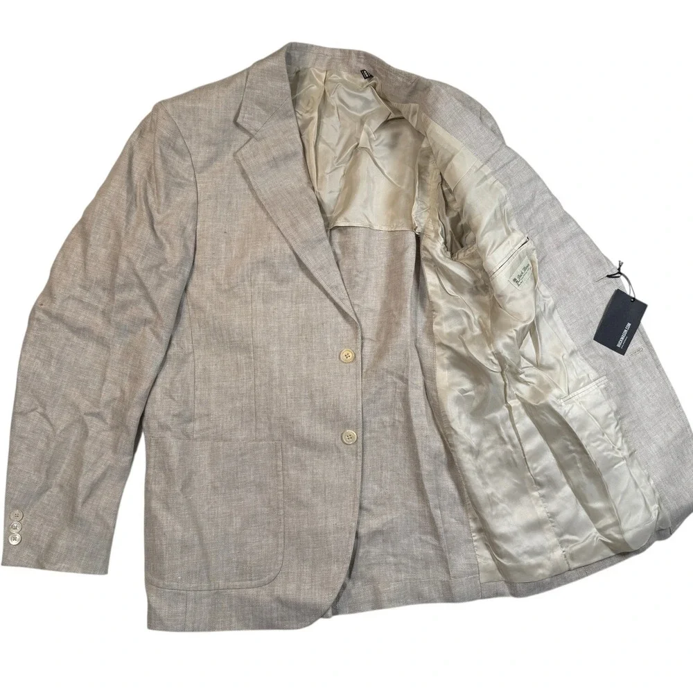 Buck Mason Natural Linen Herringbone Hollywood Sport Coat Blazer 42R NEW $698